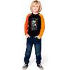 Long Sleeve Raglan T-Shirt with Glow-In-The-Dark Dinosaur Print, Black - T-Shirts - 2