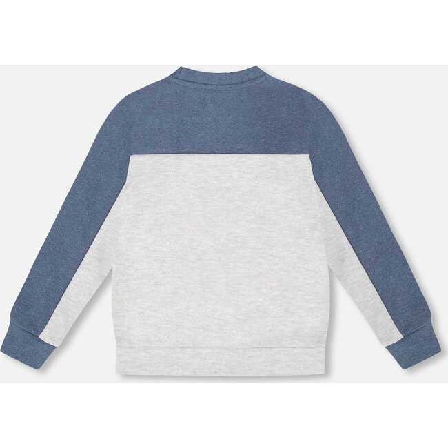 Long Sleeve Super Soft Brushed Jersey Top Color Block, Light Heather Gray - Sweatshirts - 4