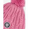 Lined Winter Hat with Pompom, Purple - Winter Hats - 4