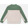 Long Sleeve Super Soft Brushed Jersey Top Color Block Heather Beige, Heather Beige Gray - Sweatshirts - 3
