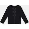 Long Sleeve Organic Cotton Jersey Bow Tee, Black - Sweatshirts - 1 - thumbnail