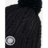Lined Winter Hat with Pompom, Black - Winter Hats - 5