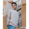 Long Sleeve Super Soft Brushed Jersey Hooded Tee Heather Beige, Heather Beige Gray - Sweatshirts - 2