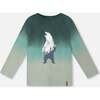 Long Sleeve Organic Cotton Gradient Jersey Tee, Bottle Green - Sweatshirts - 1 - thumbnail