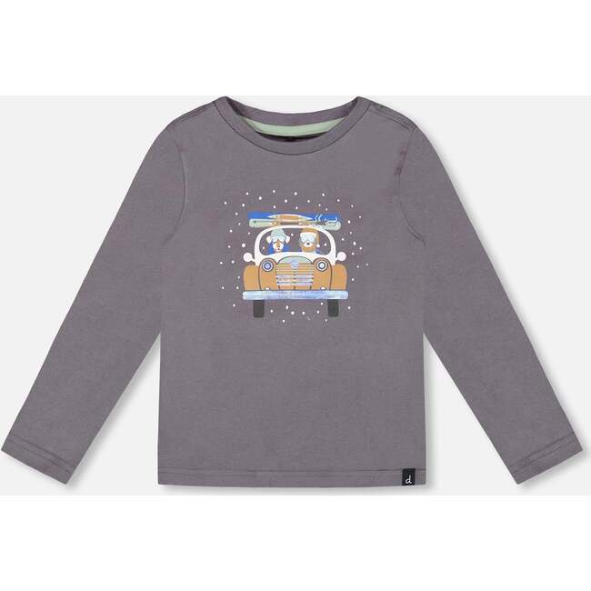Long Sleeve Organic Cotton Jersey Tee, Dark Gray