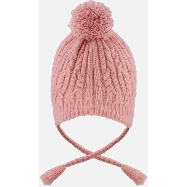 Lined Winter Hat with Pompom, Dusty Pink - Winter Hats - 4