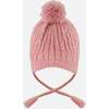 Lined Winter Hat with Pompom, Dusty Pink - Winter Hats - 4