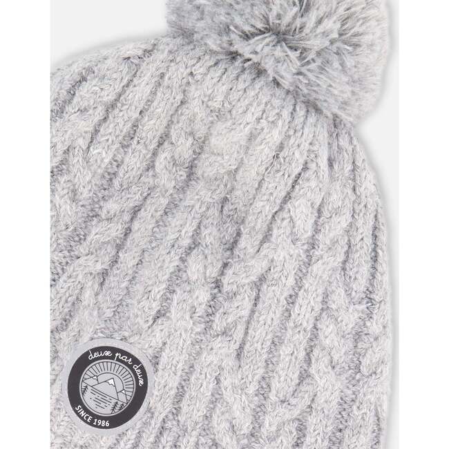 Lined Winter Hat with Pompom, Heather Gray - Winter Hats - 4