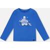 Long Sleeve Organic Cotton Jersey Tee, Blue - Sweatshirts - 1 - thumbnail