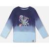 Long Sleeve Organic Cotton Gradient Jersey Tee, Blue - Sweatshirts - 1 - thumbnail