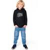 Long Sleeve Super Soft Brushed Jersey Hooded Tee, Black - Sweatshirts - 2