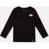 Long Sleeve Jersey Tee Shirt with Print Back & Front, Black - Sweatshirts - 1 - thumbnail
