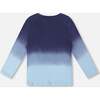Long Sleeve Organic Cotton Gradient Jersey Tee, Blue - Sweatshirts - 2