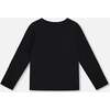 Long Sleeve Organic Cotton Jersey Bow Tee, Black - Sweatshirts - 3