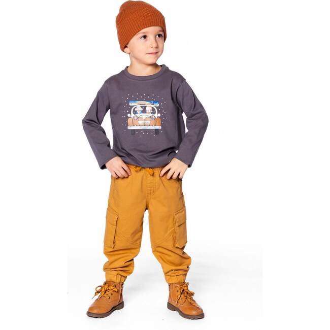 Long Sleeve Organic Cotton Jersey Tee, Dark Gray - Sweatshirts - 2