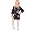 Long Sleeve Knit Dress with Stars, Black - Dresses - 2