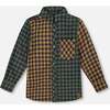 Long Sleeve Flannel Shirt Yellow and Green Plaid, Yellow & Green Plaid - Sweatshirts - 1 - thumbnail