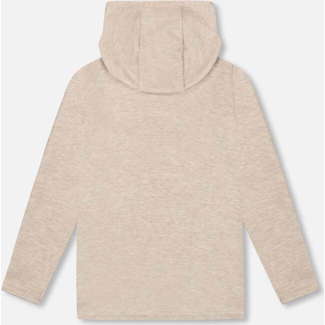 Long Sleeve Super Soft Brushed Jersey Hooded Tee Heather Beige, Heather Beige Gray - Sweatshirts - 4