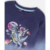 Long Sleeve Organic Cotton Gradient Jersey Tee, Blue - Sweatshirts - 3