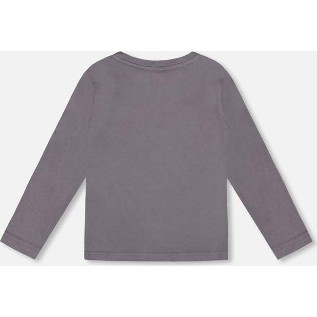 Long Sleeve Organic Cotton Jersey Tee, Dark Gray - Sweatshirts - 3