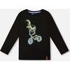 Long Sleeve Cotton Jersey Tee Shirt, Black - Sweatshirts - 1 - thumbnail