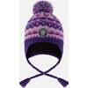 Lined Peruvian Knit Pompom Hat Purple and Pink, Mauve and Pink - Winter Hats - 1 - thumbnail