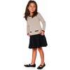 Long Sleeve Knit Sweater Dress and Beige, Black - Dresses - 4