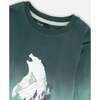 Long Sleeve Organic Cotton Gradient Jersey Tee, Bottle Green - Sweatshirts - 4