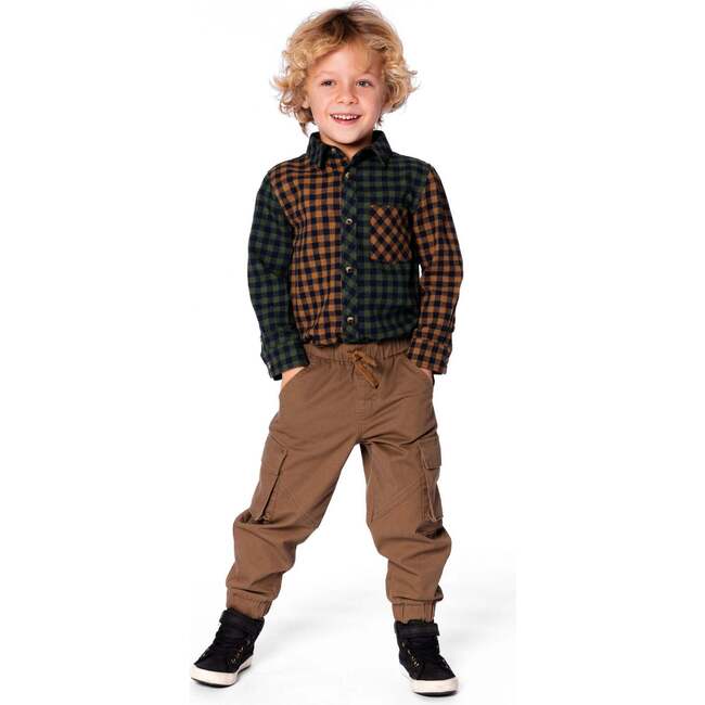 Long Sleeve Flannel Shirt Yellow and Green Plaid, Yellow & Green Plaid - Sweatshirts - 2