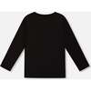 Long Sleeve Jersey Tee Shirt with Dinosaur, Black - Sweatshirts - 4