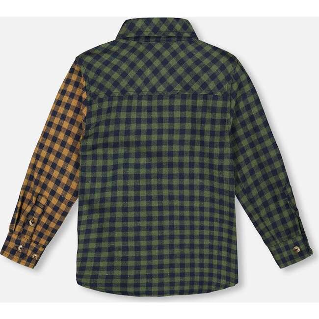Long Sleeve Flannel Shirt Yellow and Green Plaid, Yellow & Green Plaid - Sweatshirts - 3