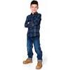 Long Sleeve Flannel Shirt Blue and Brown Plaid, Blue & Brown Plaid - Sweatshirts - 3
