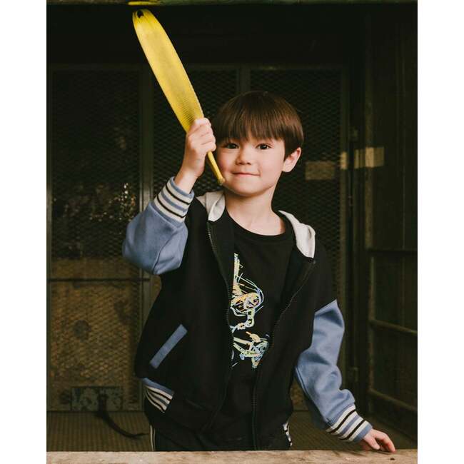 Long Sleeve Cotton Jersey Tee Shirt, Black - Sweatshirts - 2