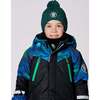 Lined Knit Pompom Hat, Green and Blue - Winter Hats - 2