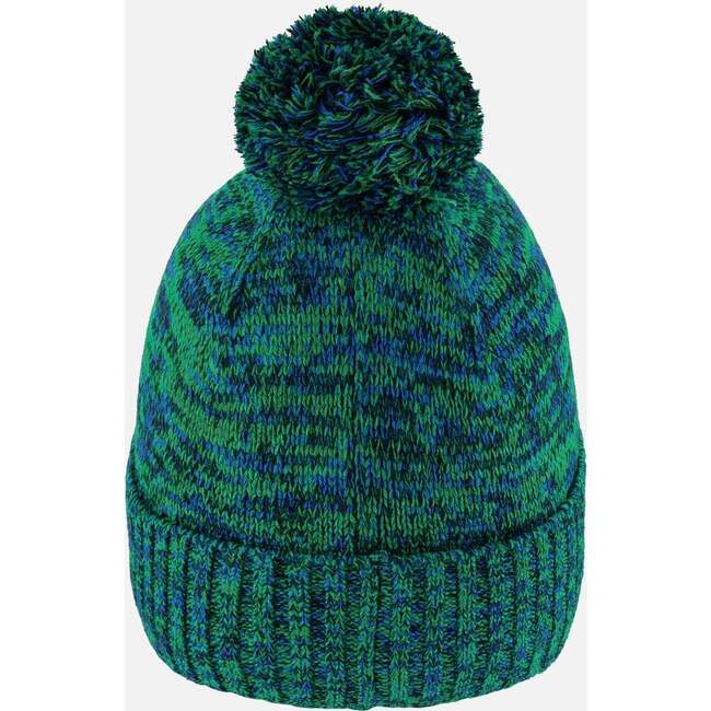 Lined Knit Pompom Hat, Green and Blue - Winter Hats - 3