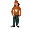Long Sleeve Cotton Jersey Tee Shirt, Orange Brown - Sweatshirts - 3