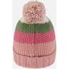 Lined Knit Pompom Hat, Pink and Green - Winter Hats - 3