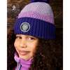 Lined Knit Pompom Hat Purple and Pink, Mauve and Pink - Winter Hats - 2