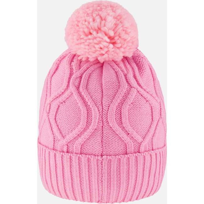 Lined Knit Pompom Hat, Pink - Winter Hats - 3