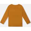 Long Sleeve Cotton Jersey Tee Shirt, Orange Brown - Sweatshirts - 4