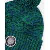 Lined Knit Pompom Hat, Green and Blue - Winter Hats - 4