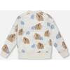 Long Sleeve Crew Neck Fleece Sweatshirt, Beige Mammoth Print - Sweatshirts - 5