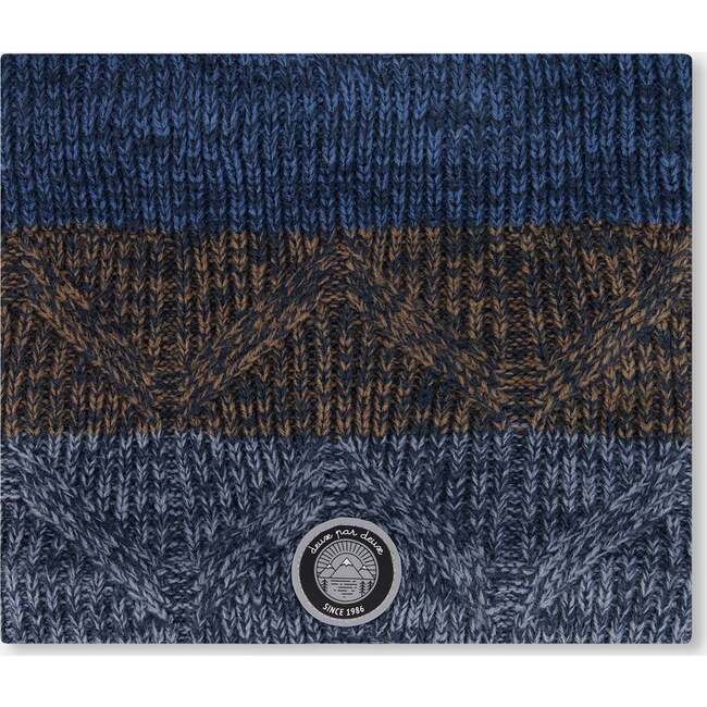 Lined Knit Neckwarmer, Taupe and Navy