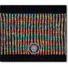 Lined Knit Neckwarmer, Black and Multicolor - Scarves - 1 - thumbnail