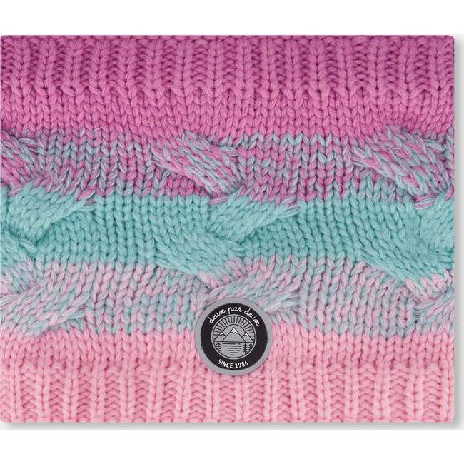 Lined Knit Neckwarmer, Pink, Orange and Turquoise