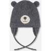 Lined Knit Hat with Ears, Gray - Winter Hats - 1 - thumbnail