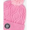 Lined Knit Pompom Hat, Pink - Winter Hats - 4