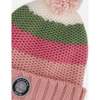 Lined Knit Pompom Hat, Pink and Green - Winter Hats - 4