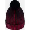 Lined Knit Pompom Hat, Red and Black - Winter Hats - 3
