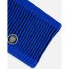 Lined Knit Neckwarmer, Black and Blue - Scarves - 3
